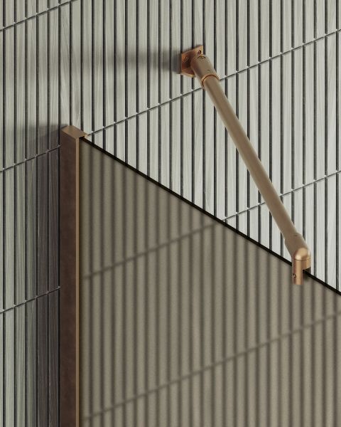 Душевая перегородка MaybahGlass MGD-697-2ш 79см бронза